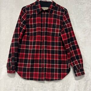 Duluth Trading X Pendleton Flannel Men M Red Black Wool Long Sleeve Lumberjack